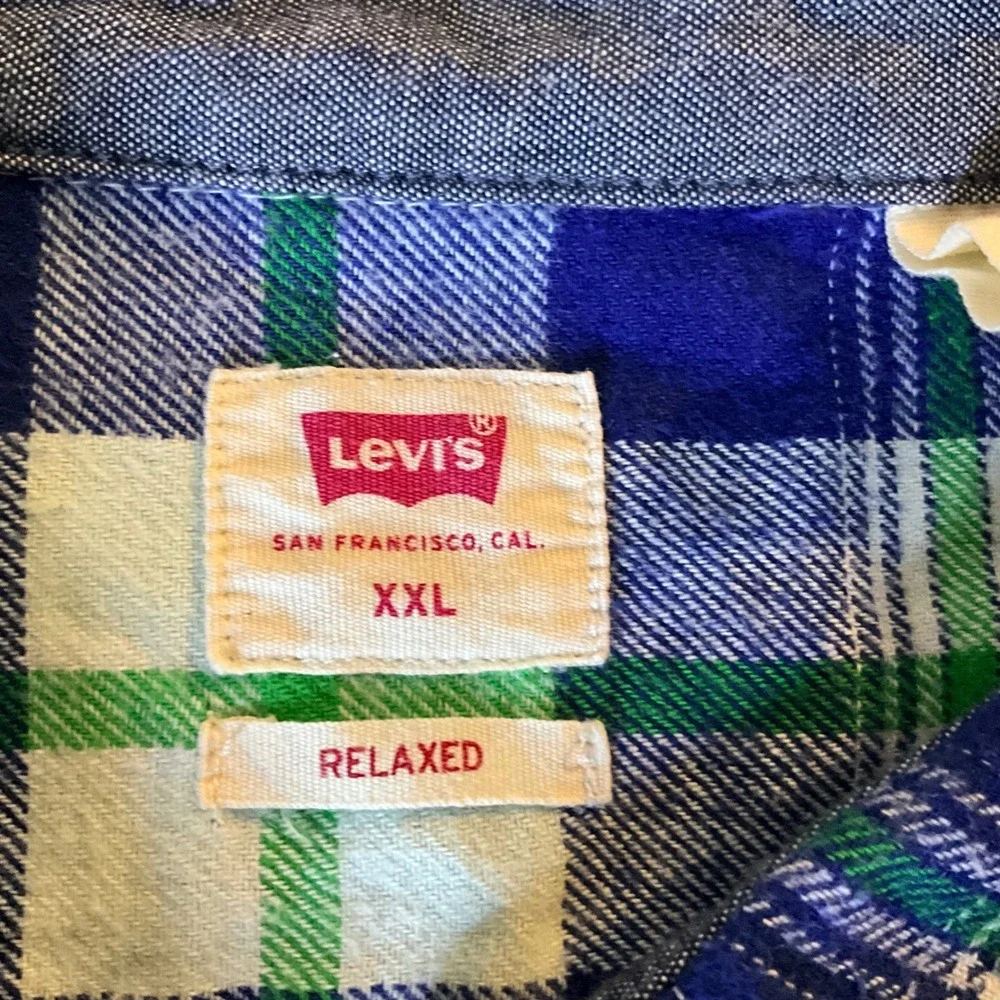 Levi Strauss The Worker Streetwear Plaid Flannel Shirt Mens XXL‎ Blue Workwear